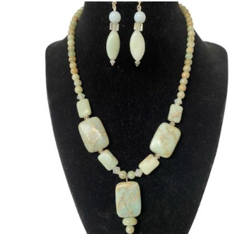 Sea Sediment Imperial Jasper Necklace Set