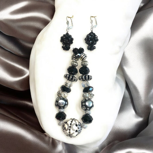 Black and Silver Bracelet Set