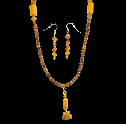 Yellow Jasper and Coffee Agate